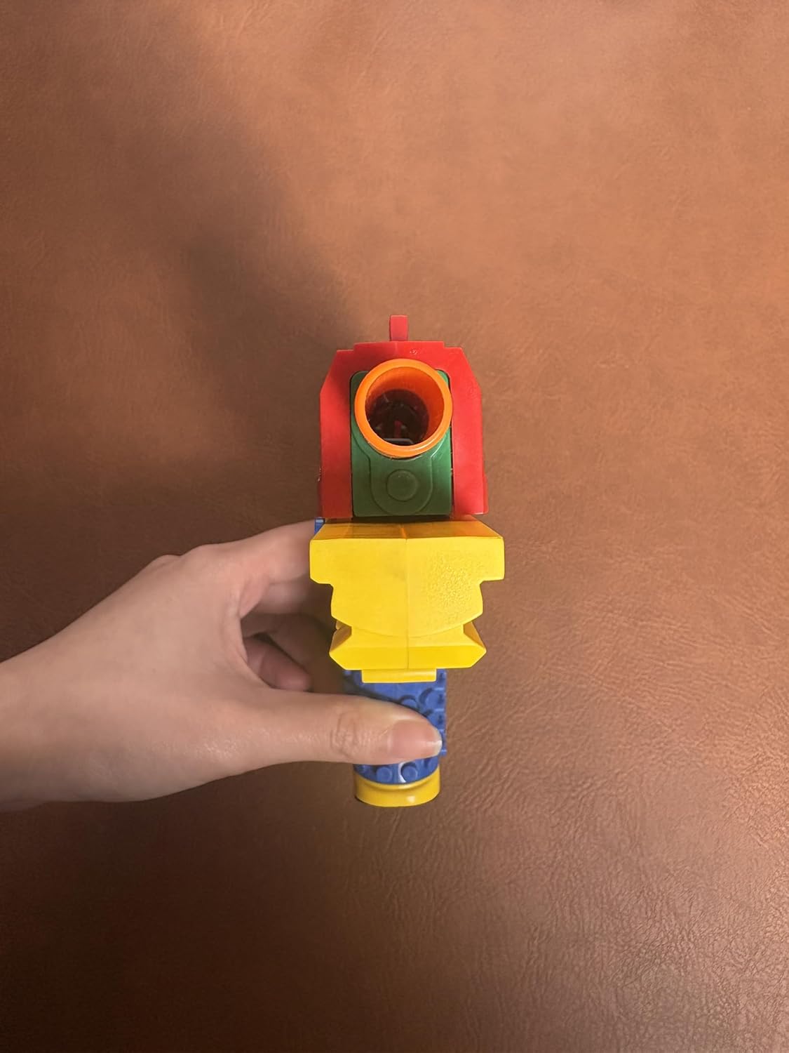 Building Brick Shell Ejecting Toy Gun, Block Mini Blaster Gun, Soft Bullet Toy Pistols for Kids, Boys and Girls (Red)