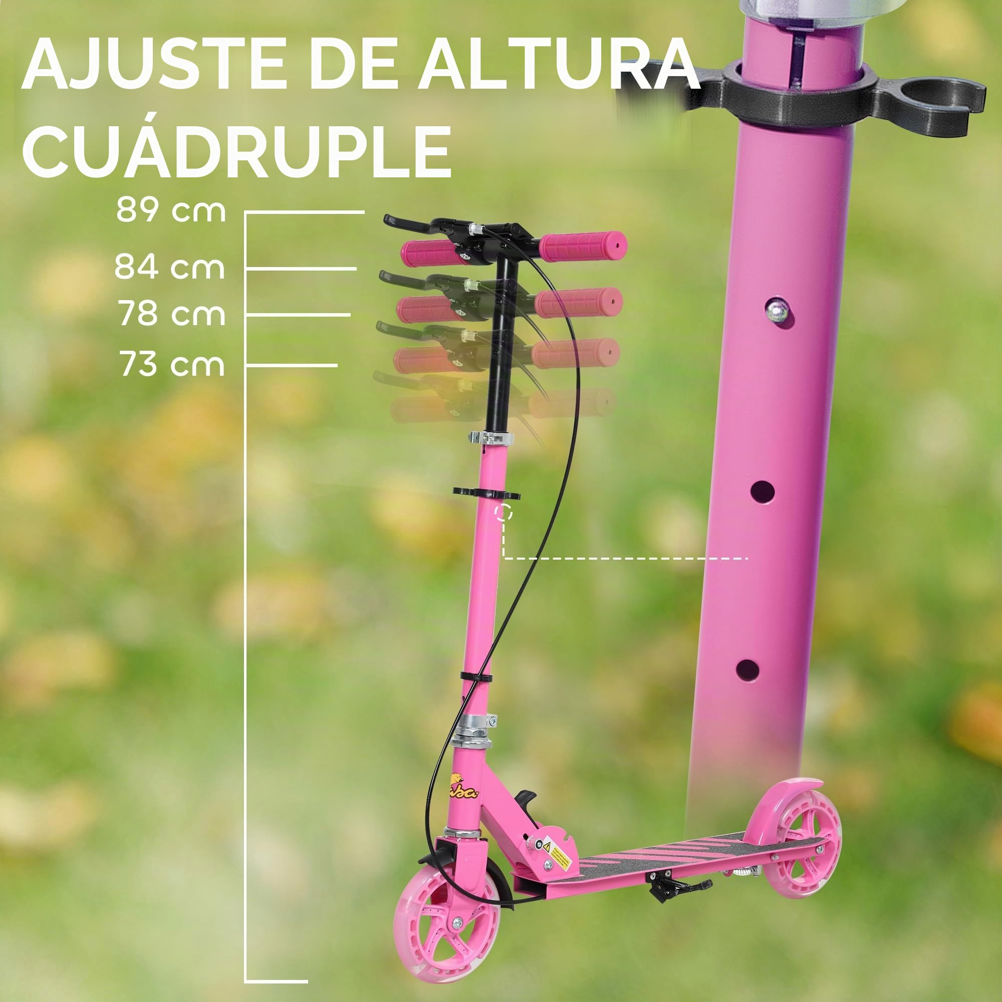 AIYAPLAY Roller Kinder Scooter mit Leuchtenden Rädern, Bremse, klappbarer Kinderroller Höhenverstellbarer Tretroller Kickscooter für Kinder Jugendliche 3-8 Jahre Cityroller bis zu 50 kg