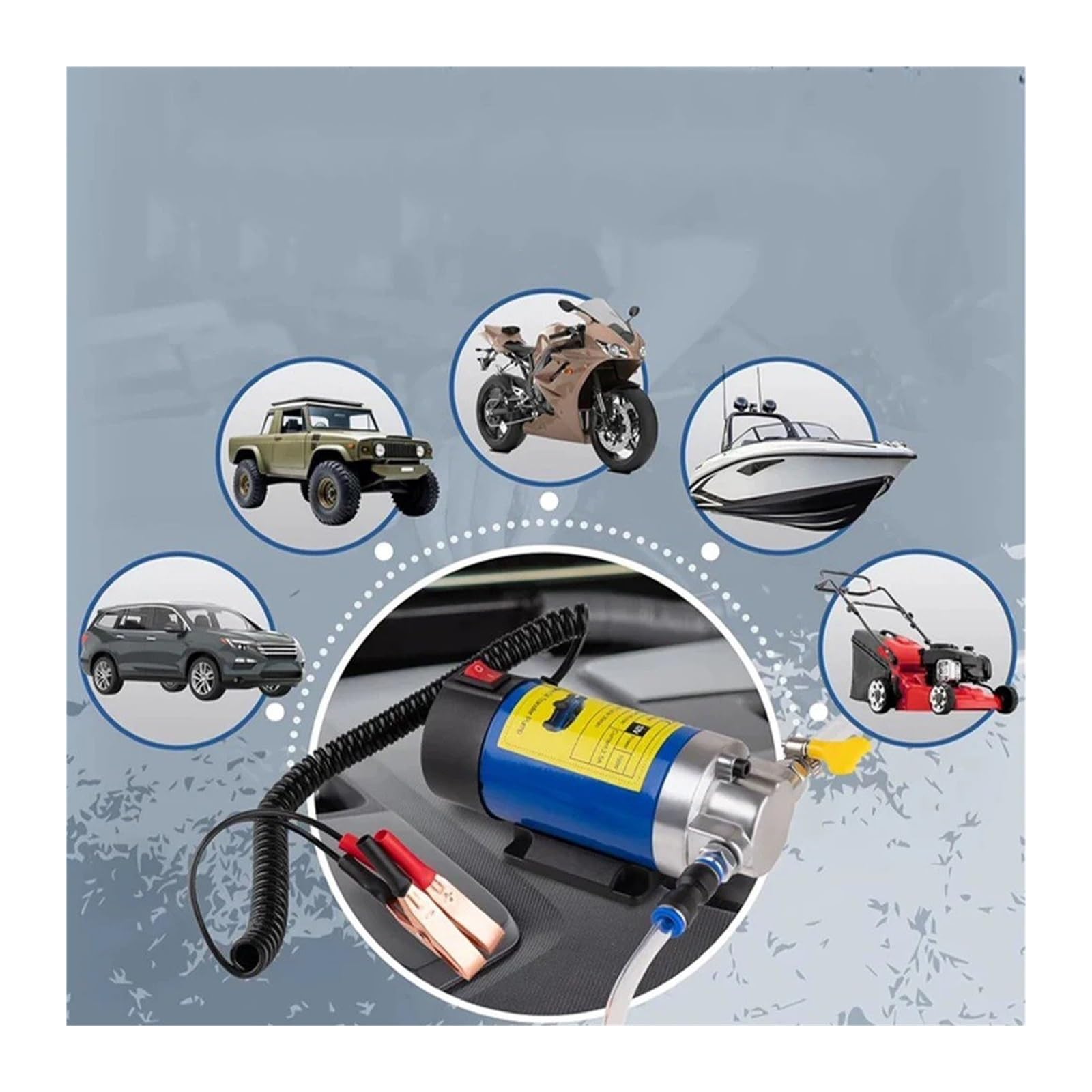 Bomba Combustible Coche Bomba Transferencia Aceite Portátil Para Coches Motocicletas Barcos 1-4L/min 12V Extractor Fluido Cambio Eléctrico Bomba Combustible Herramienta Sifón