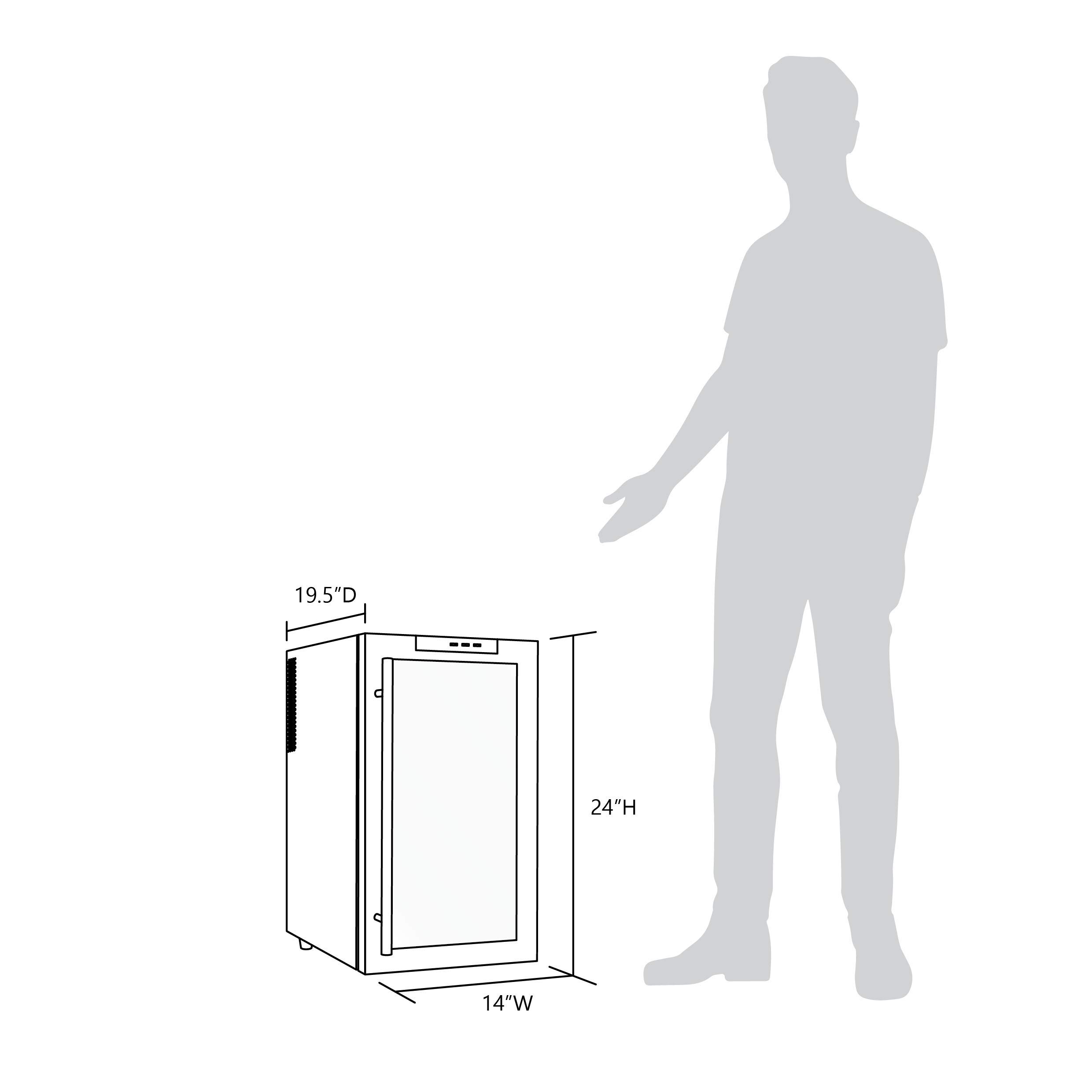 NewAir Wine Cooler and Refrigerator, 18 Bottle Freestanding Wine