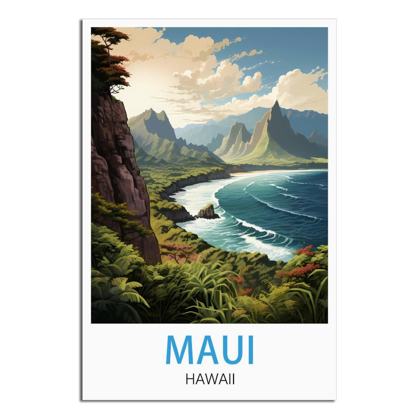Metal Tin Sign,Maui Hawaii,Ideal for Pub Shed Bar Office Man Cave Home Bedroom Dining Room Kitchen 20x30cm