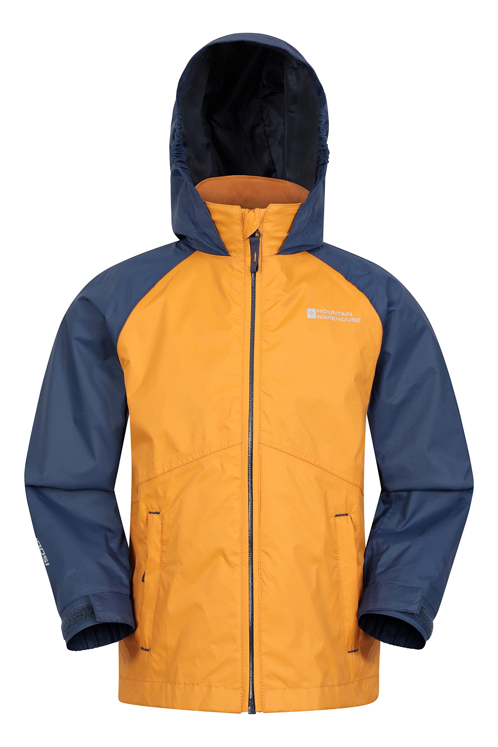 Mountain Warehouse Torrent Kids Waterproof Rain Jacket - Taped Seams Raincoat, Lightweight, Breathable, Girls & Boys Rainwear -For Autumn, Winter, Wet Weather Yellow Kids Size 3-4 Years
