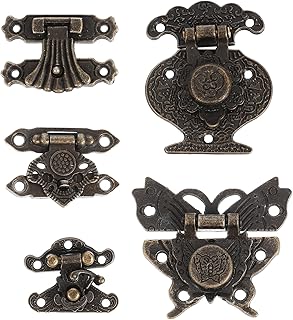 Uonlytech 5pcs Jewelry Box Buckle Mini Locking Carabiner Vintage Jewelry Box Mini Jewelry Case Clasp Hasp Latches Cabinet Hasp Retro Hasp Buckles Cabinet Mini Hasp Latch Boxes Buckle Brass