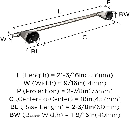 Vista 24 de Amerock BH36043CZ Toallero de bronce champán Toallero de 18 pulgadas (17.992 in) San Vicente Toallero de baño Accesorios de baño