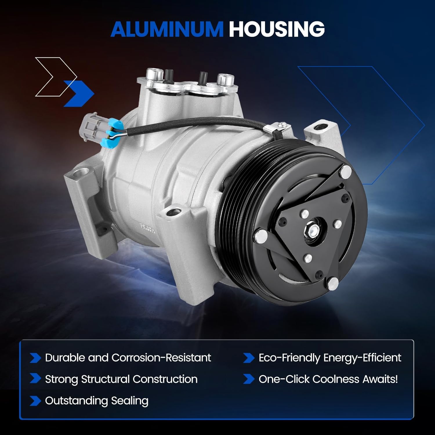 15100340 Air Conditioning A/C Compressor with Clutch Compatible with Chevrolet Silverado 1500 2500 3500 4500, Express, Compatible with GMC Sierra Savana, 10S17F/10S20F Style