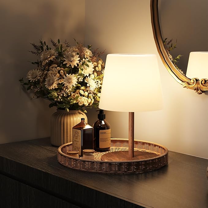 EZVALO IP65 Waterproof Shower Table Lamp for Bathroom, Cordless Rechargeable Bath Light with 4500mAh Battery – Soft 360° Glow for Bathtub, Night Shower & Relaxing Routines