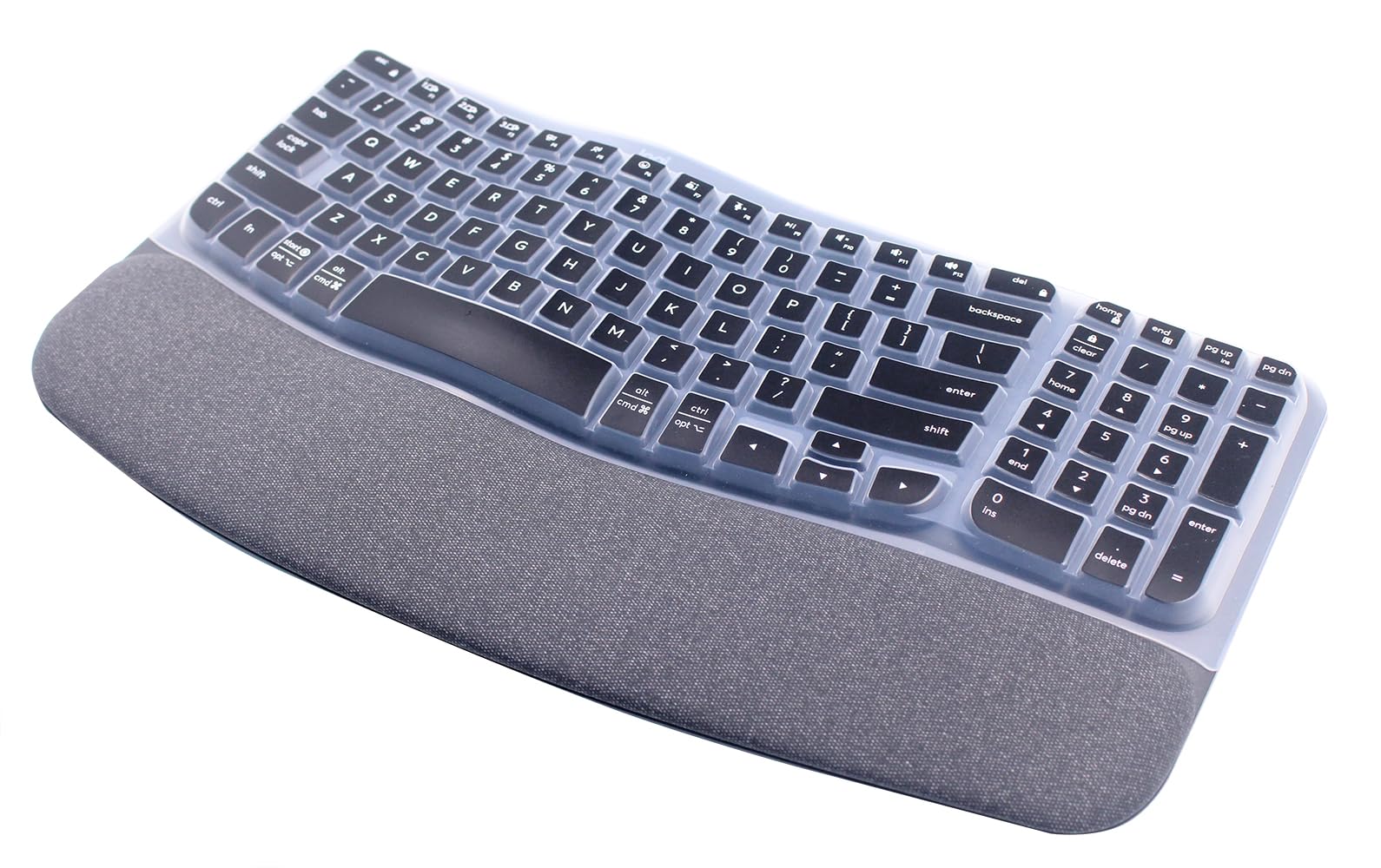 Custodia in silicone per tastiera compatibile con Logitech Wave Keys 2023 Tastiera ergonomica wireless e Logitech Wave Keys MK670, protezione per tastiera Logitech Wave Keys (nero)