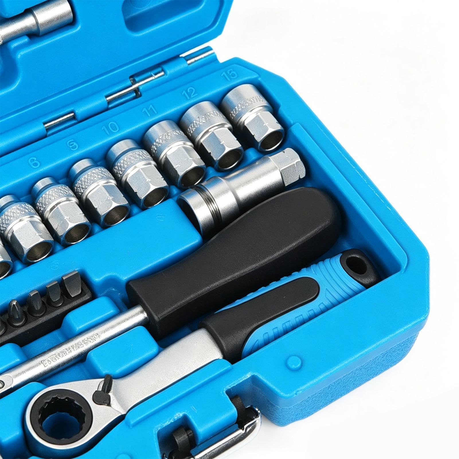Llave de trinquete con zócalo,Herramienta de reparación ergonómica multifunción - Llave de trinquete con liberación rápida | para electrónica, proyectos hechos a mano, fontanería, reparación de