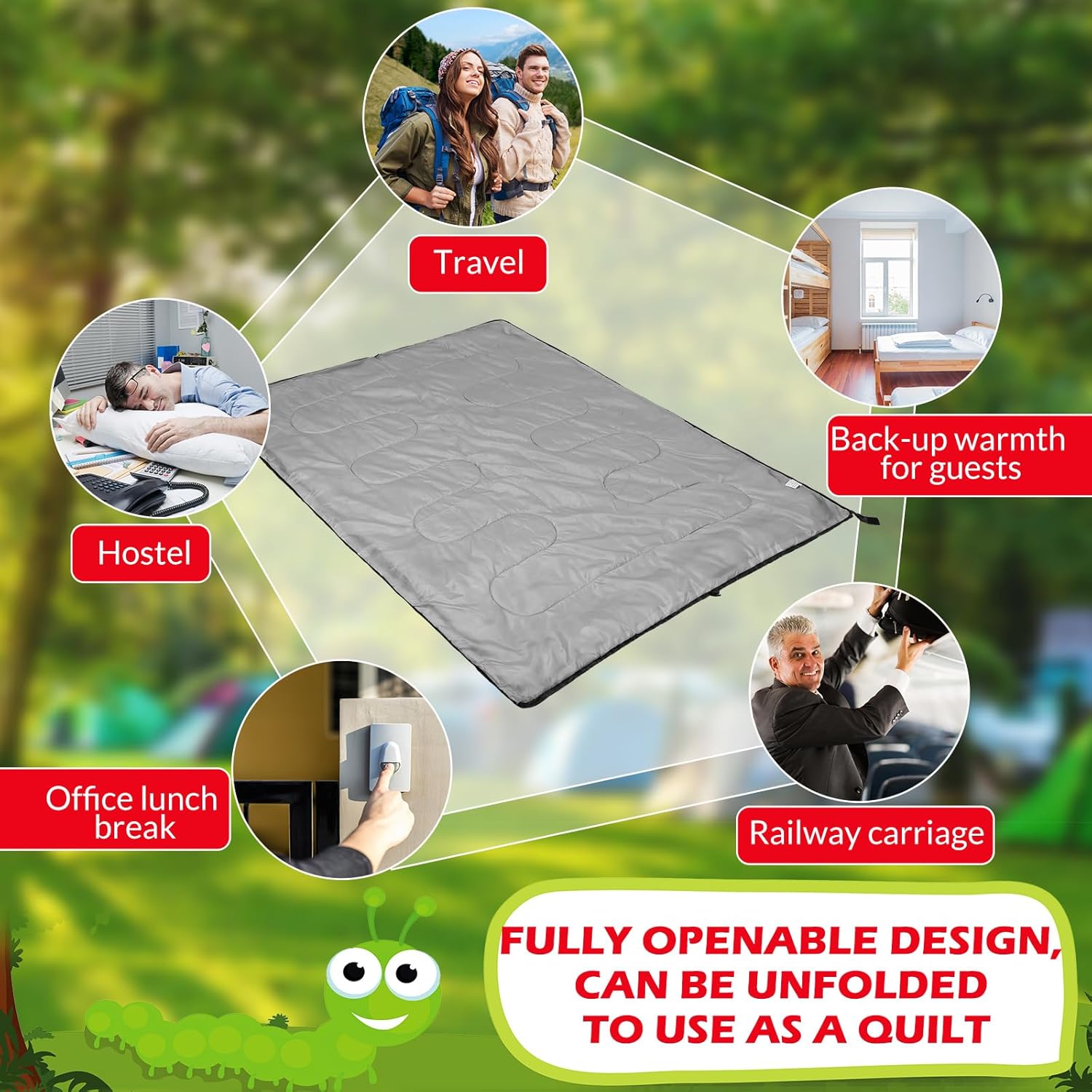 Macarrie 12 Pack Camping Sleeping Bags for Adults Homeless Bulk Cold Weather Kids Sleeping Bag Lightweight Waterproof Compression Sack for Backpacking Traveling Hiking Outdoor Shelter - Image 6