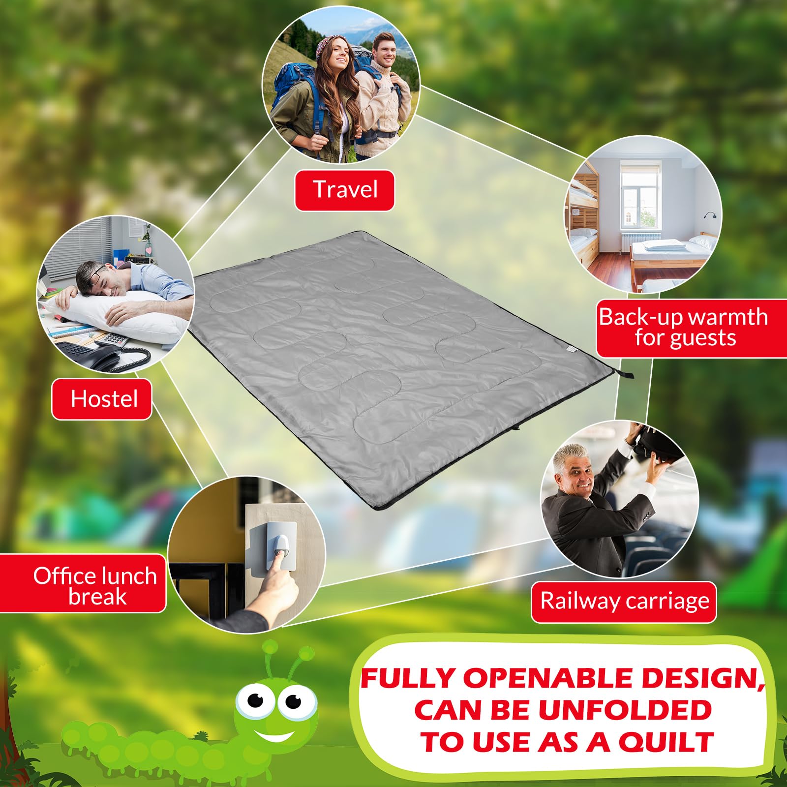 Macarrie 12 Pack Sleeping Bags - Lightweight Waterproof Camping Sleeping Bags For Adults & Kids - All Weather With Compression Sacks