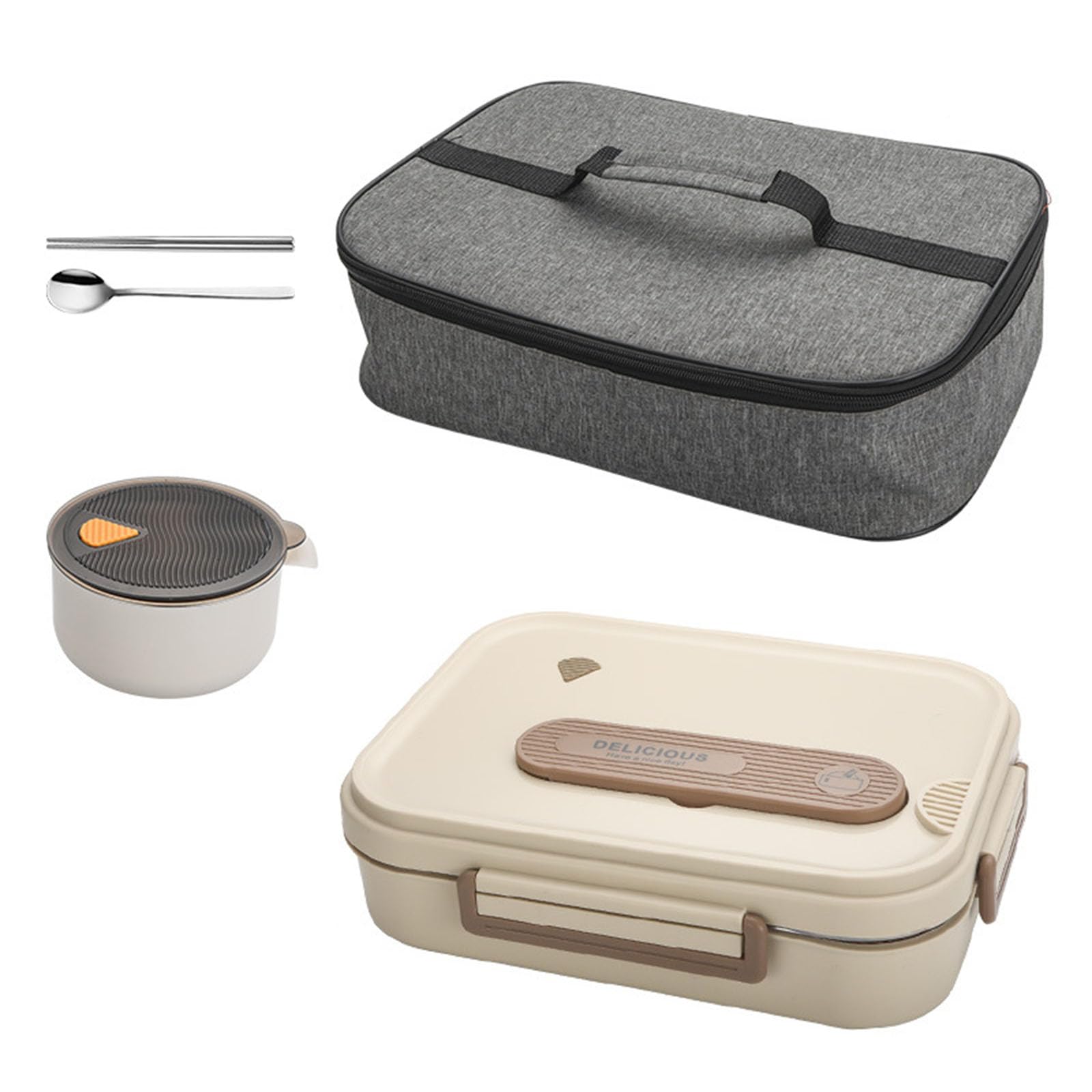 Tsophreniq Lunch Box with 6 Compartments Stainless Steel Leak Proof Divided Food Container for Picnics Offices School Meals Insulated Food Storage Container