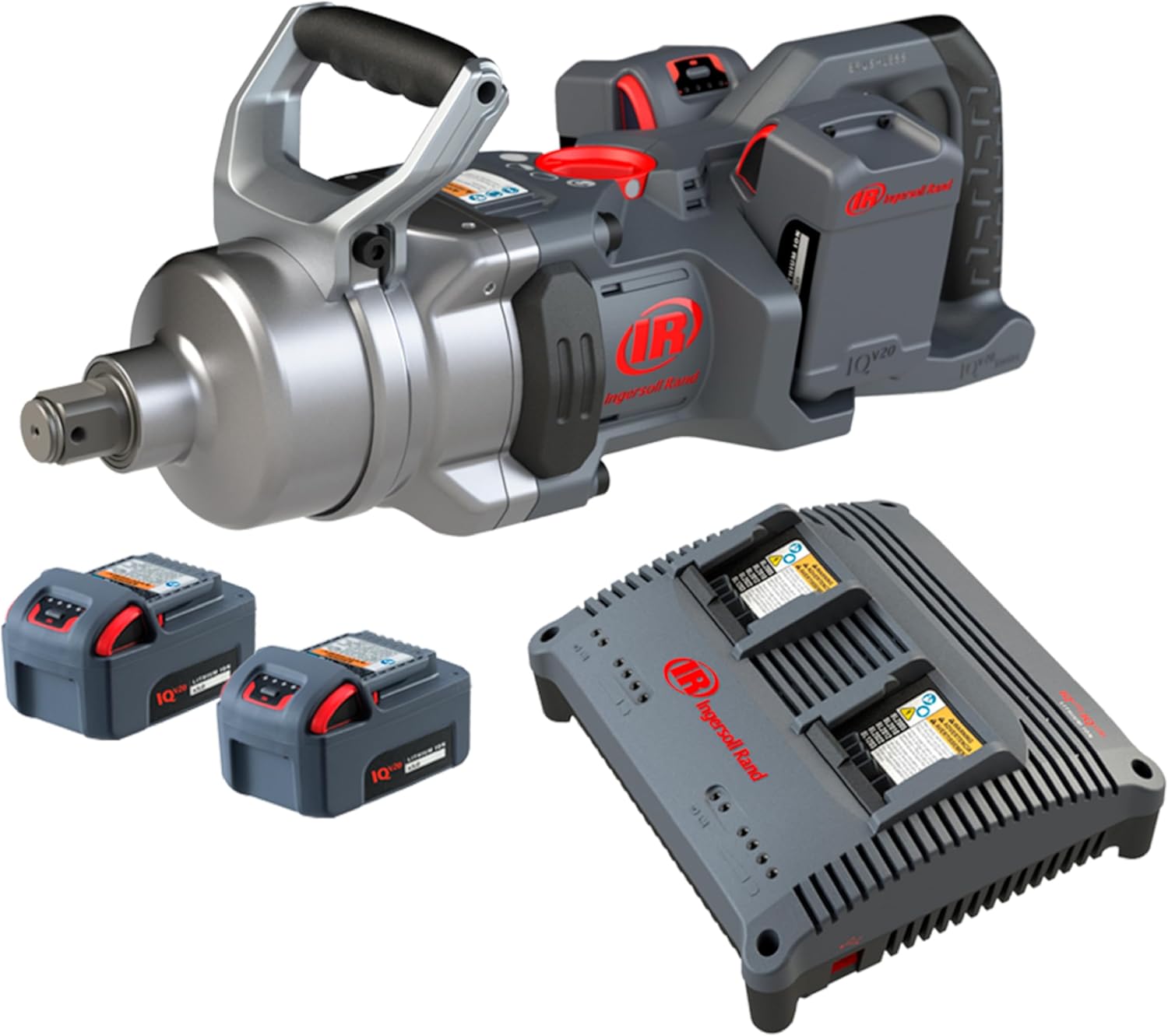 Ingersoll Rand W9491-K4E 1" 20V Cordless Impact Wrench 4-Battery Kit, 2,600 ft-lbs Torque, Friction Ring-Thru-Hole Retainer