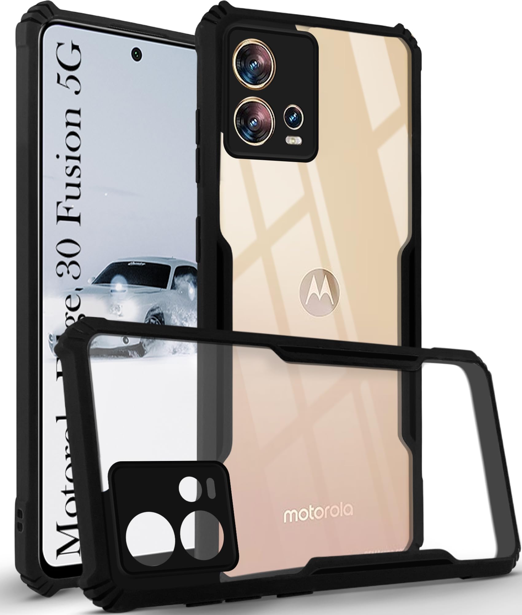 Jkobi Back Cover Case for Motorola Moto Edge 30 Fusion (Shockproof with Polycarbonate Clear Panel | Professional Black) (B0CSFRPK97) Amazon Price History, Amazon Price Tracker