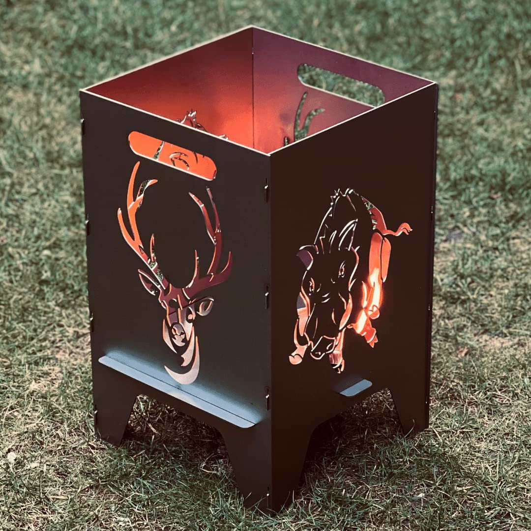 Feuertonne (50cm) Mit Motiv (50cm Hirsch & Wildschwein)