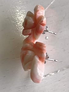 Amazon | 珊瑚彫刻ピアス・ポスト キャッチK14WG『薔薇・ばら・ローズ