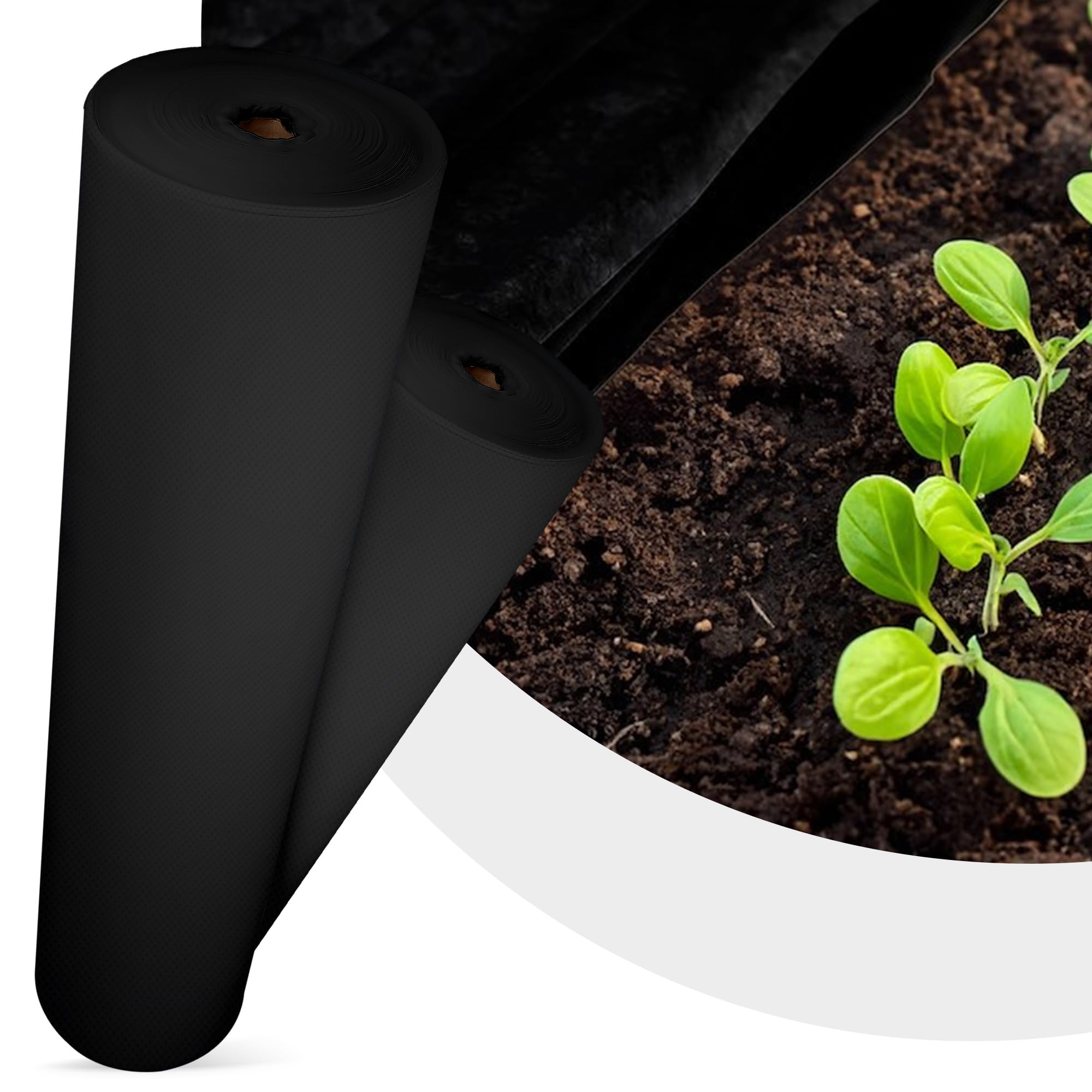 Instalguru Malla Antihierbas 50 g/m² 0,8x50 m Tela Geotextil Negra Resistente UV Jardín Senderos Parterres Suelo Cultivo Protección Maleza Cobertura Exterior Barrera Hierbas