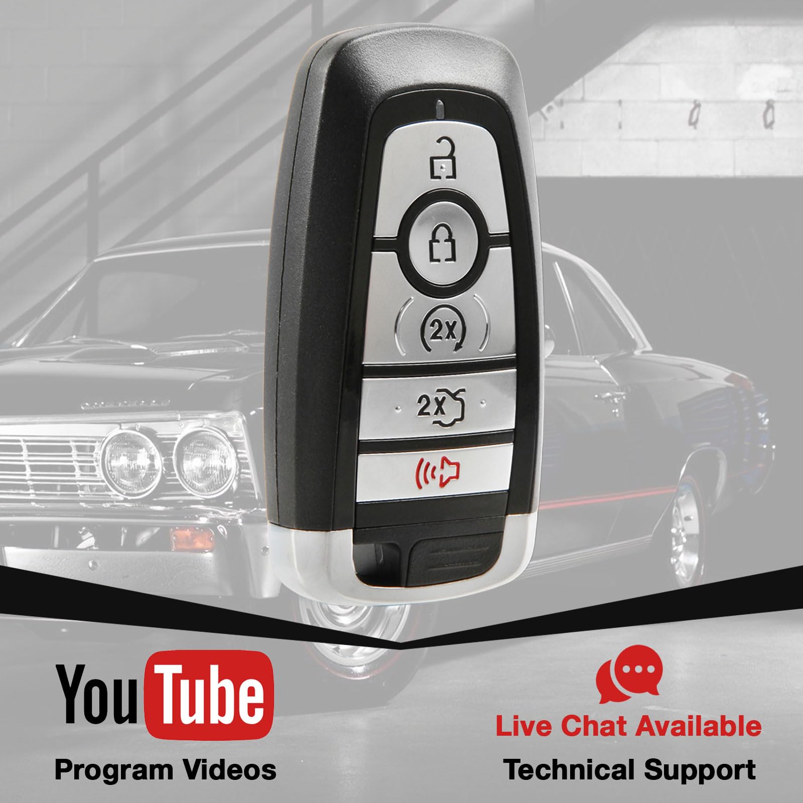 USARemote Telecomando di ricambio per chiave elettronica Ford Edge Explorer Fusion Mustang 2017 2018 2019 2020 Smart Prox M3N-A2C93142600, 5929500, 164-R8149 - Programmazione professionale richiesta