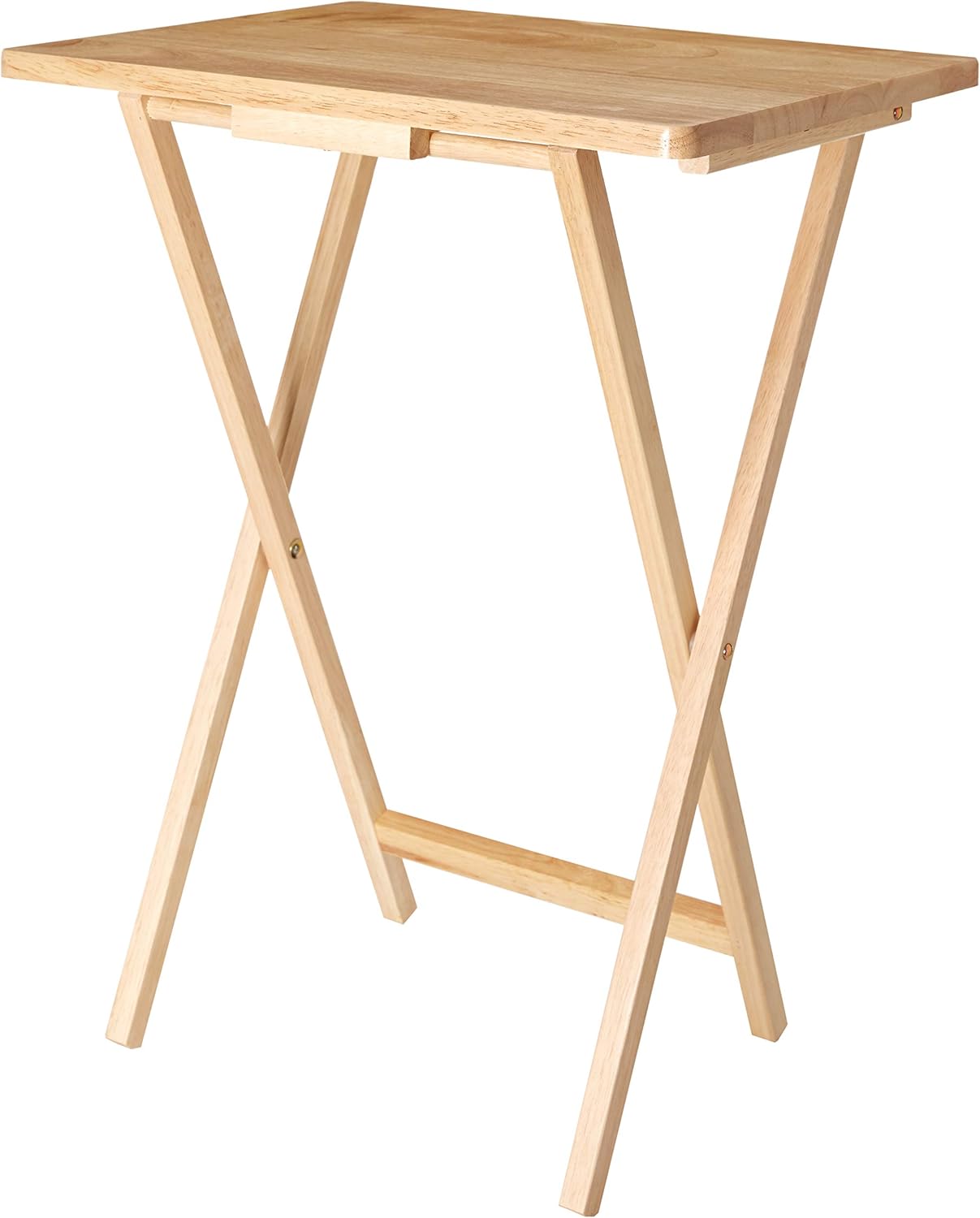 Buy Pj Wood Folding Tv Tray Table Snack Table With Storage Rack Natural 5 Piece Set Online In Indonesia B077mhnc7h