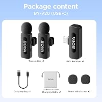 Microfon wireless BOYA BY-V20 USB-C cu anulare a zgomotului pentru smartphone-uri Android 7