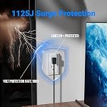 Extendeur de sortie simple de robinet mural de protection de surpression 2 Faites votre valise, 3 Adaptateur de bande d'alimentation de prise à la terre avec voyant lumineux, 15A/125V Faible profil & Espace-sauvegardage pour la maison & Appareils de bureau-ETL-White