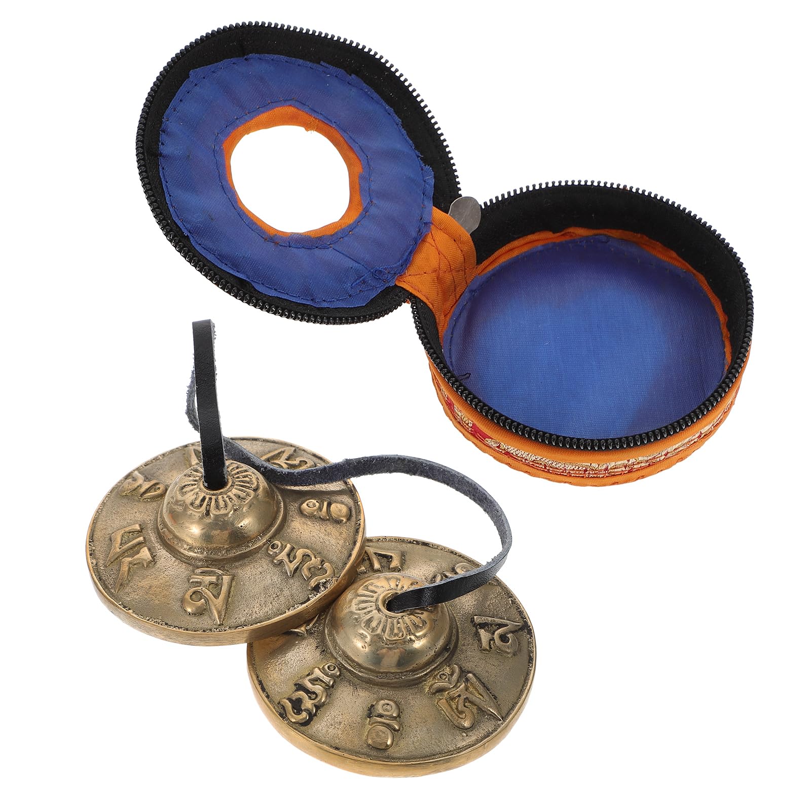 HOMSFOU 1 Satz Tibetische Tingsha-Glocken Meditationsglocke Behälter Musikinstrument Kinderinstrumente Touch-The-Bell Nepal-Schlaginstrument Mini-Kupfer-Fingerbecken