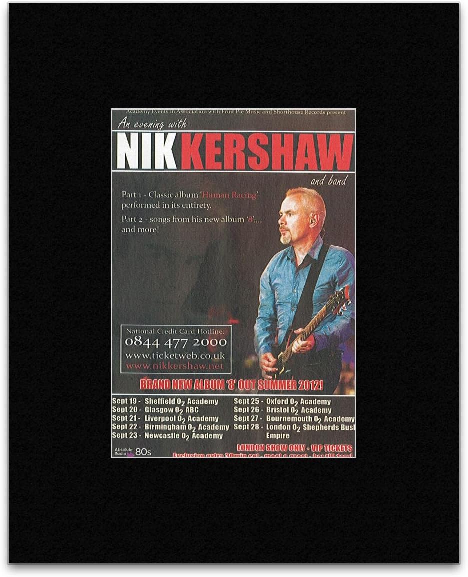 Uncut NIK KERSHAW & BAND - An Evening Mini Poster - 13.5x10cm