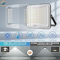 Vista 2 de Solar Flood Lights Outdoor Waterproof, 5000LM Split Solar Lights with Big Panel, Motion Sensor Security Floodlight 16ft Cable, Dusk to Dawn Outdoor