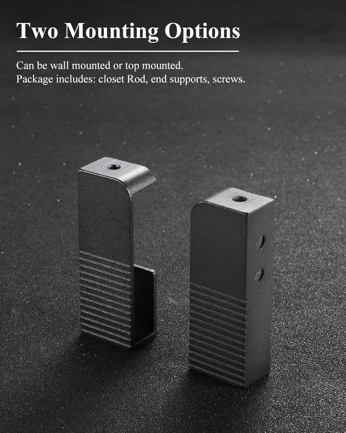 Closet Rod Stylish Leather Metal Closet Clothes Rack, Top Mount Wall Mounted Closet Bar, Space Saving Wardrobe Tube Pole with Brackets, Easy to Install ( Color : Light Gray , Size : 110cm(43 1/4") Len