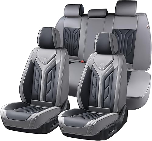 Vista 67 de Coverado Juego completo de fundas para asiento delantero y trasero para automóvil, cuero, impermeables, acojinadas, protectoras, ajuste universal