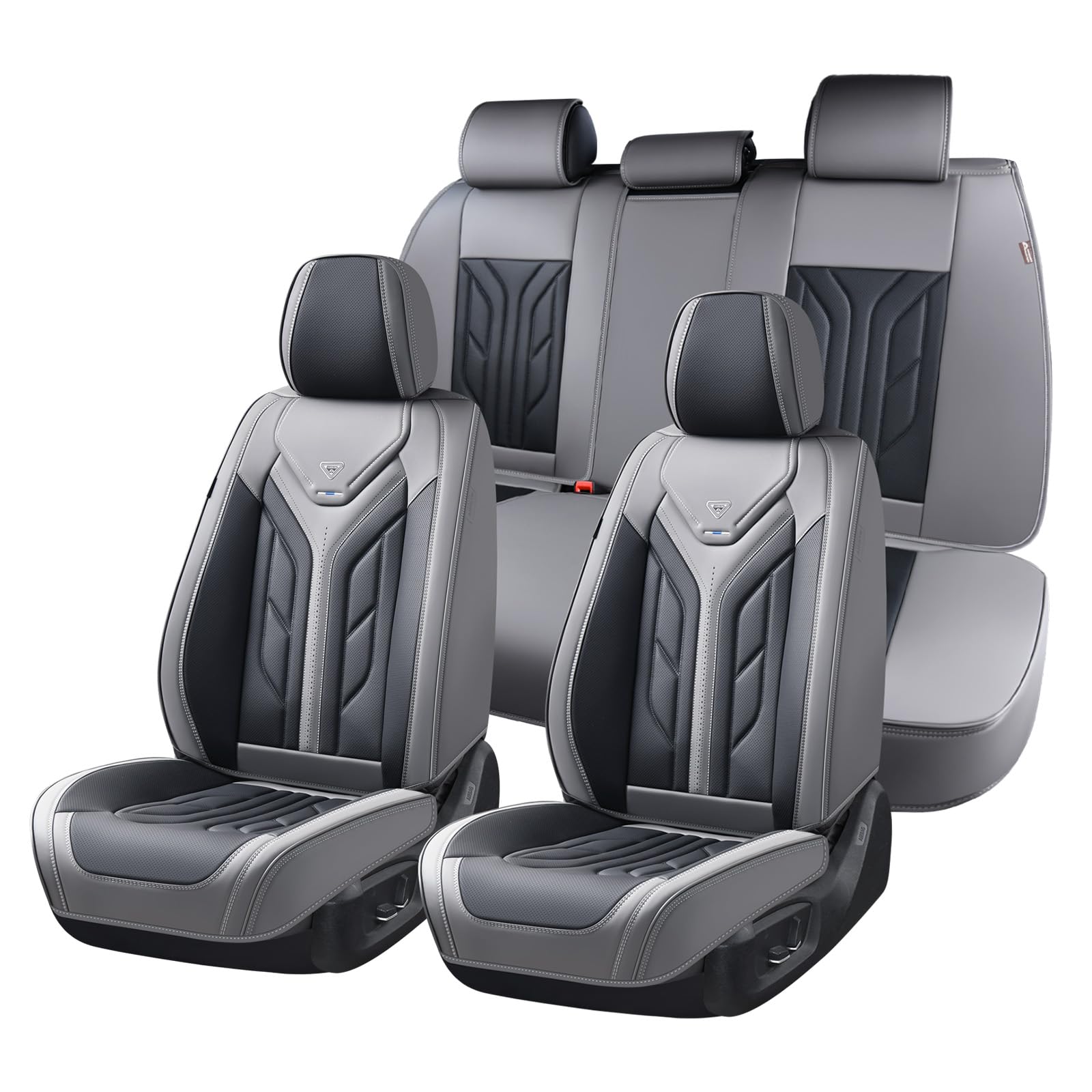 Coverado Car Seat Covers Full Set Gray and Black