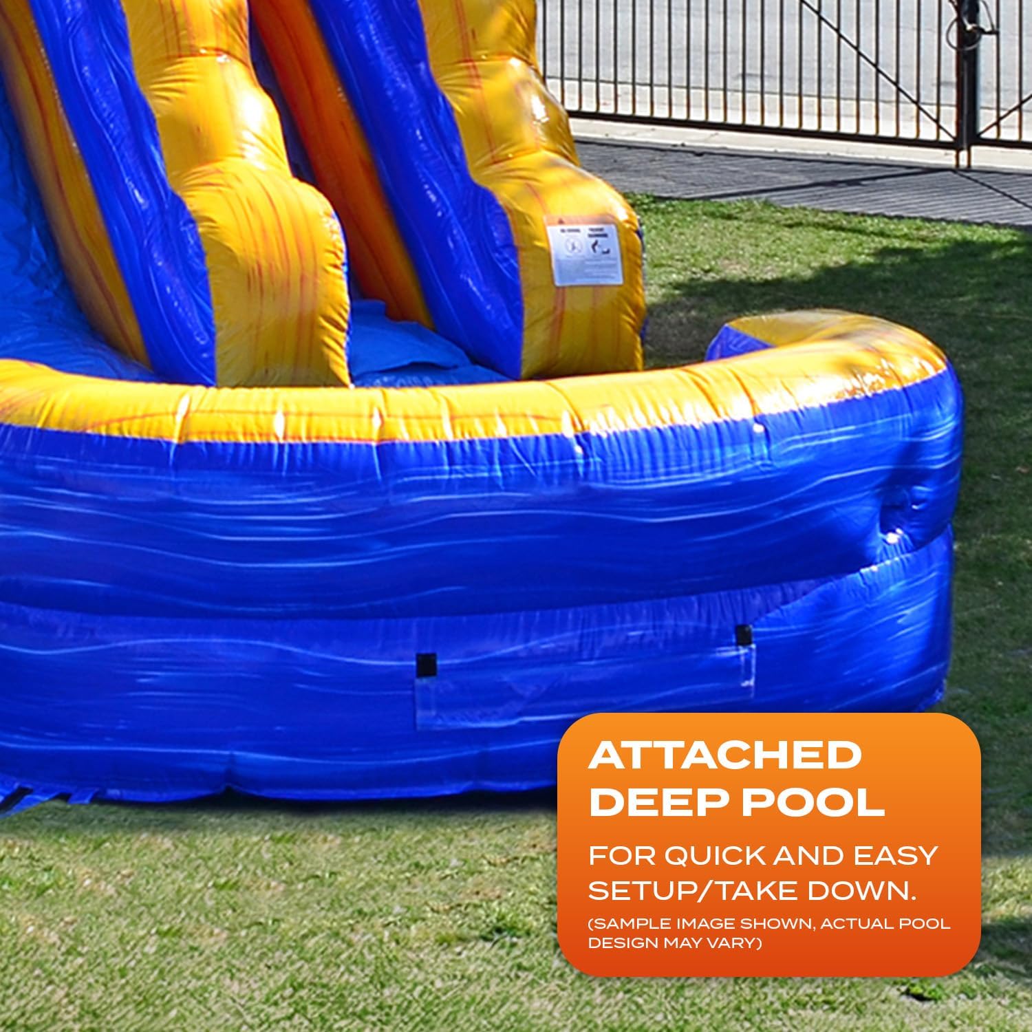JumpOrange Commercial Grade Water Slide with Splash Pool for Kids and Adults (with Blower)