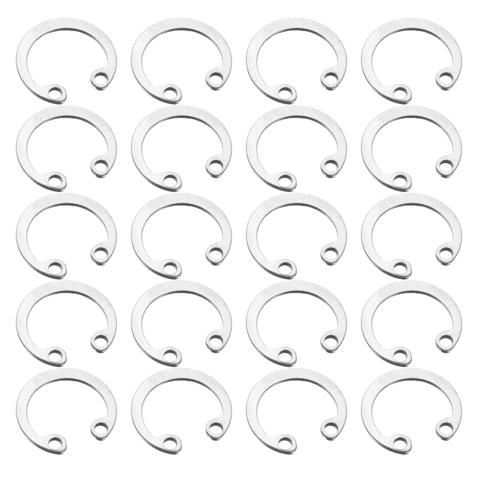 uxcell 50Pcs 15mm Internal Retaining Ring Circlip, 304 Stainless Steel Internal Circlip Snap Rings C-Clips for Grooved Shafts Studs, Silver Tone