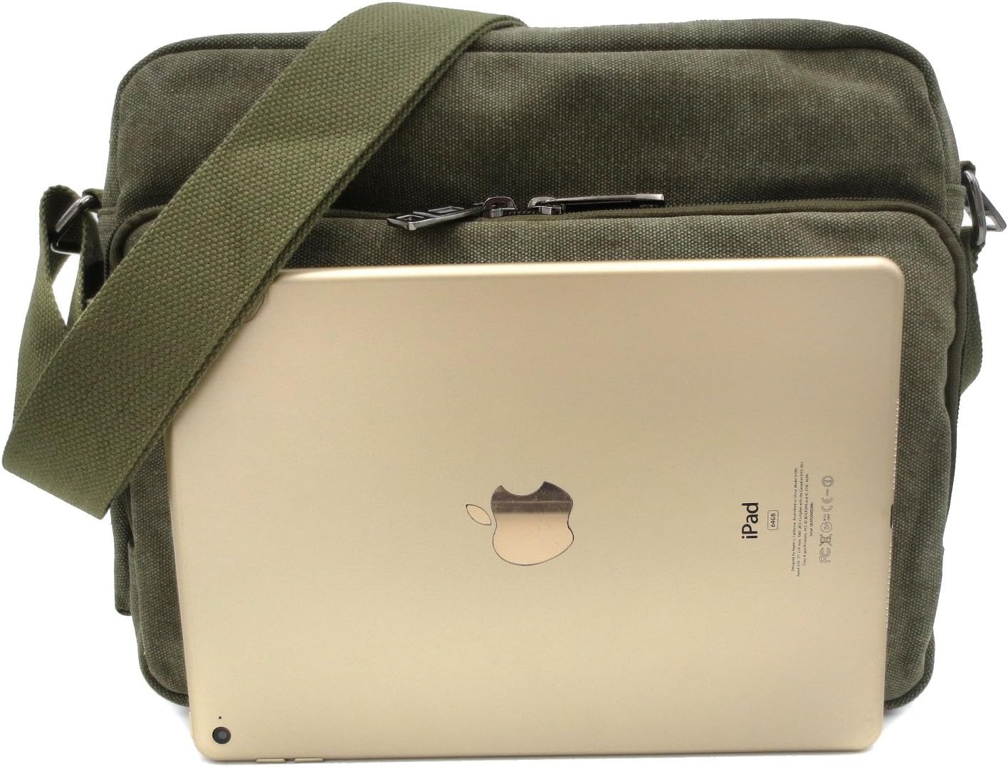 Mens Messenger Bag Canvas Shoulder Bag for Women Multi-pocket Travel Purses Satchel Work Handbag Crossbody Bag