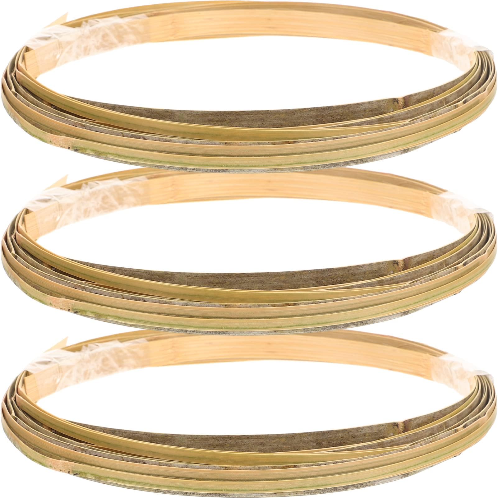 SEWACC 3 Rolls Flat Reed Coil Weaving Reed for Wicker Basket Weaving Supplies DIY Crafts Furniture Making Supplies