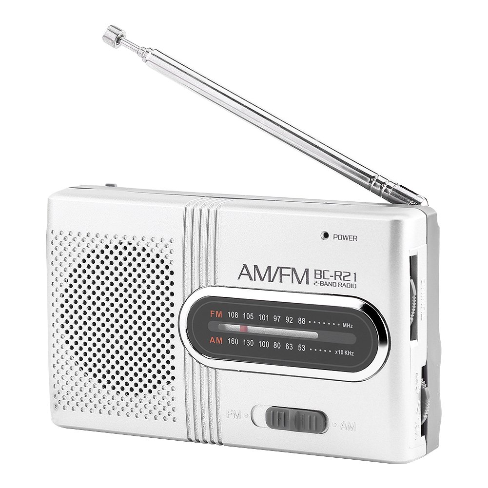 Radio AM FM Portable - Mini Radio avec Antenne Télescopique et Prise Casque, Haut-parleurs Stéréo Récepteur Lecteur de Musique