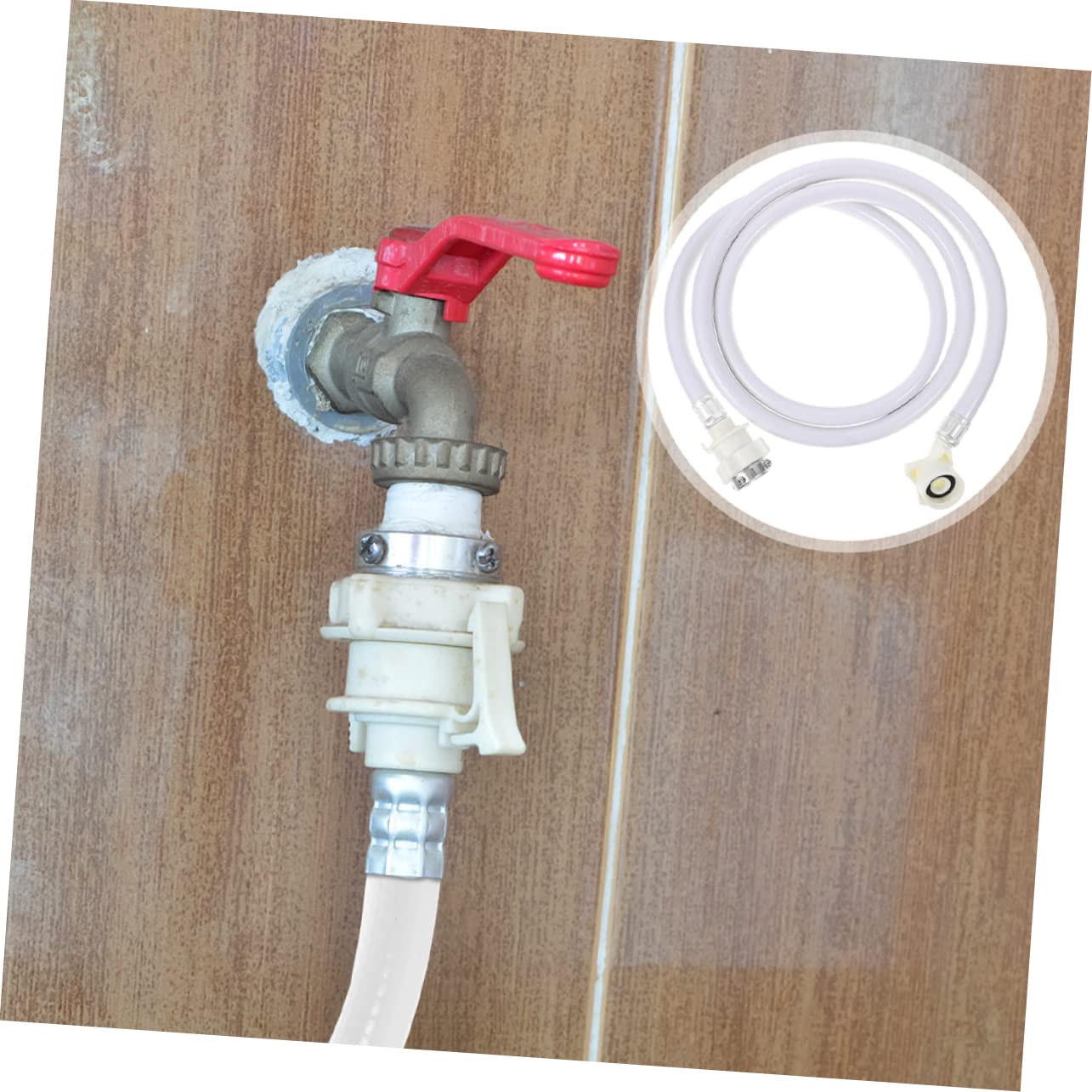 Manguera de Entrada para Lavadora 2m, Juego de 2 Piezas | Pvc Blanco Cabeza de Acero Inoxidable, Unión en Ángulo 90°, Flexible y Gruesa