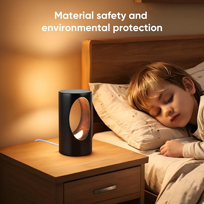 LONRISWAY LED Wood Table Lamp,Natural Beech Bedroom Bedside Night Light, Dimmable Led Lighting, Creative Home Decor Desk lamp, Unique House warmging Gift photo 2