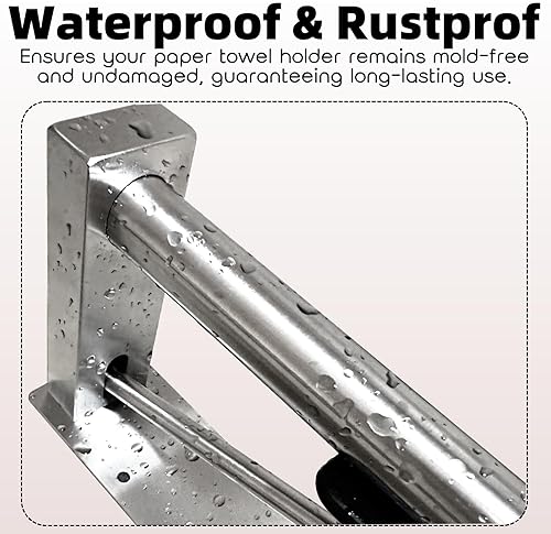 Miniatura 6 de Toallero de papel de cocina – Toallero adhesivo con una sola mano para colgar papel – First Apartment Essentials montaje en pared autoadhesivo de