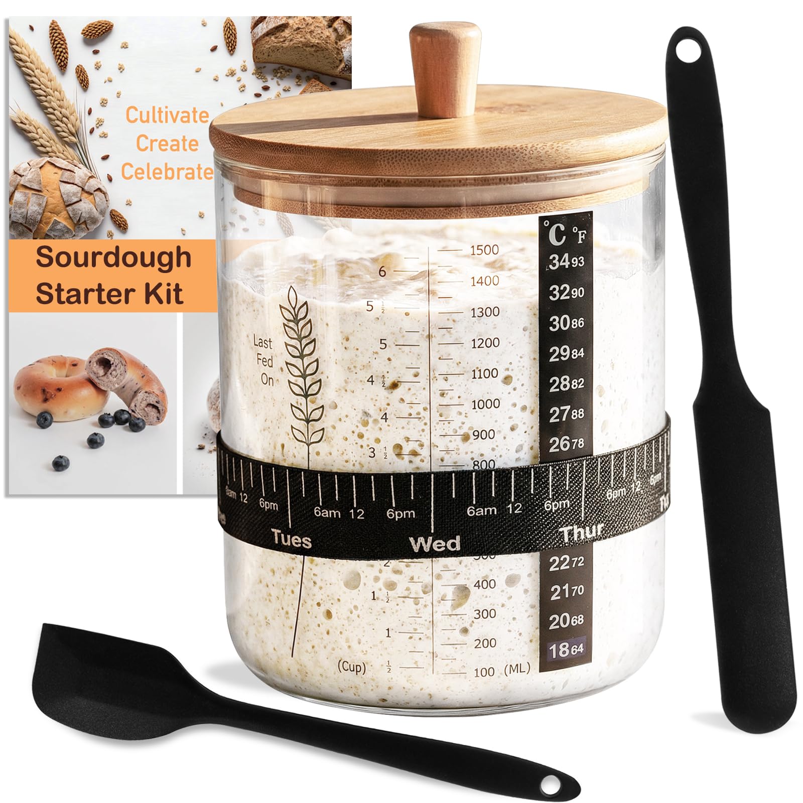Sourdough Starter Jar Kit qtip holder 3 — view 2