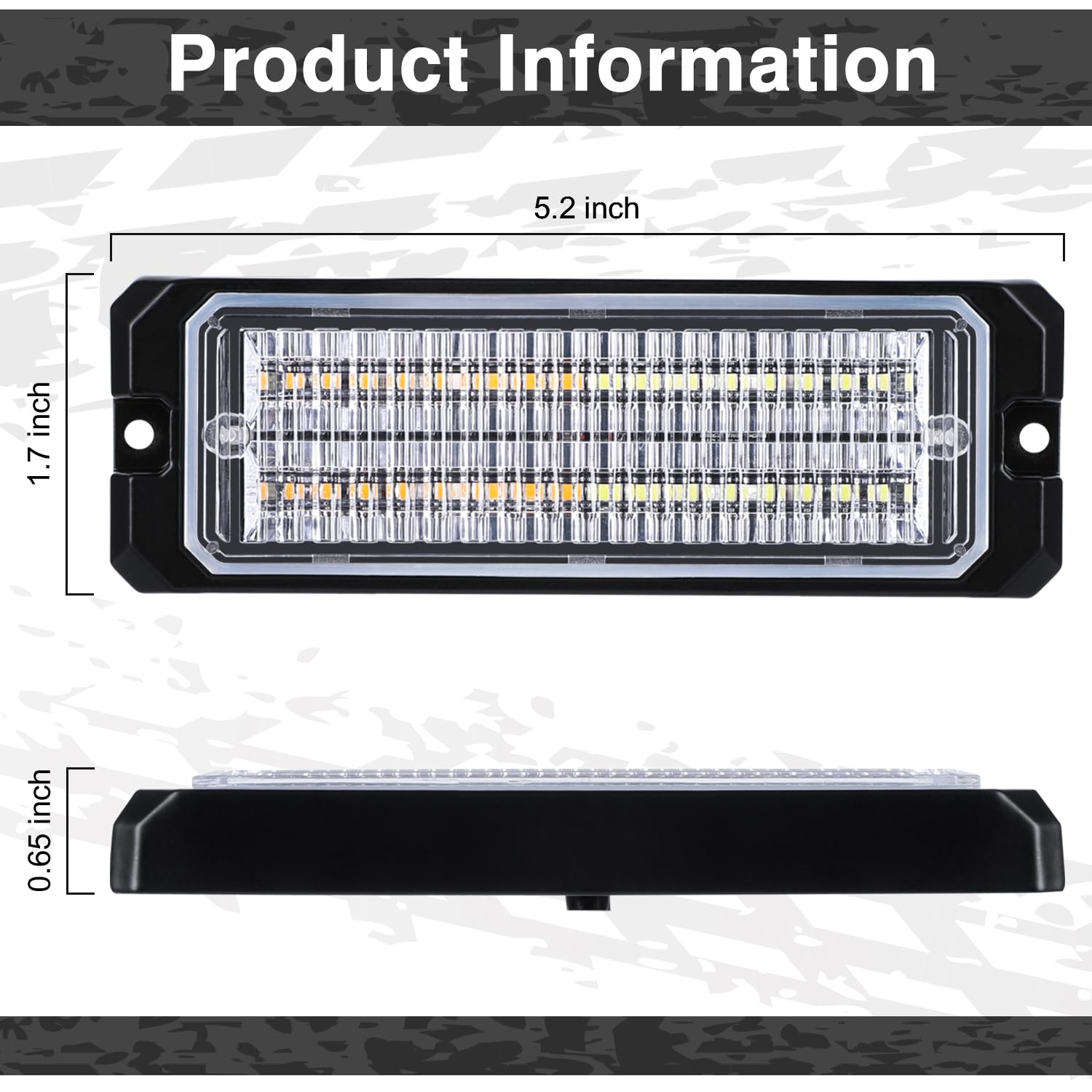RONSTA 4 luces estroboscópicas LED para camiones, vehículos, 32 LED, advertencia de emergencia, montaje en superficie intermitente con controlador estroboscópico y arnés de cableado