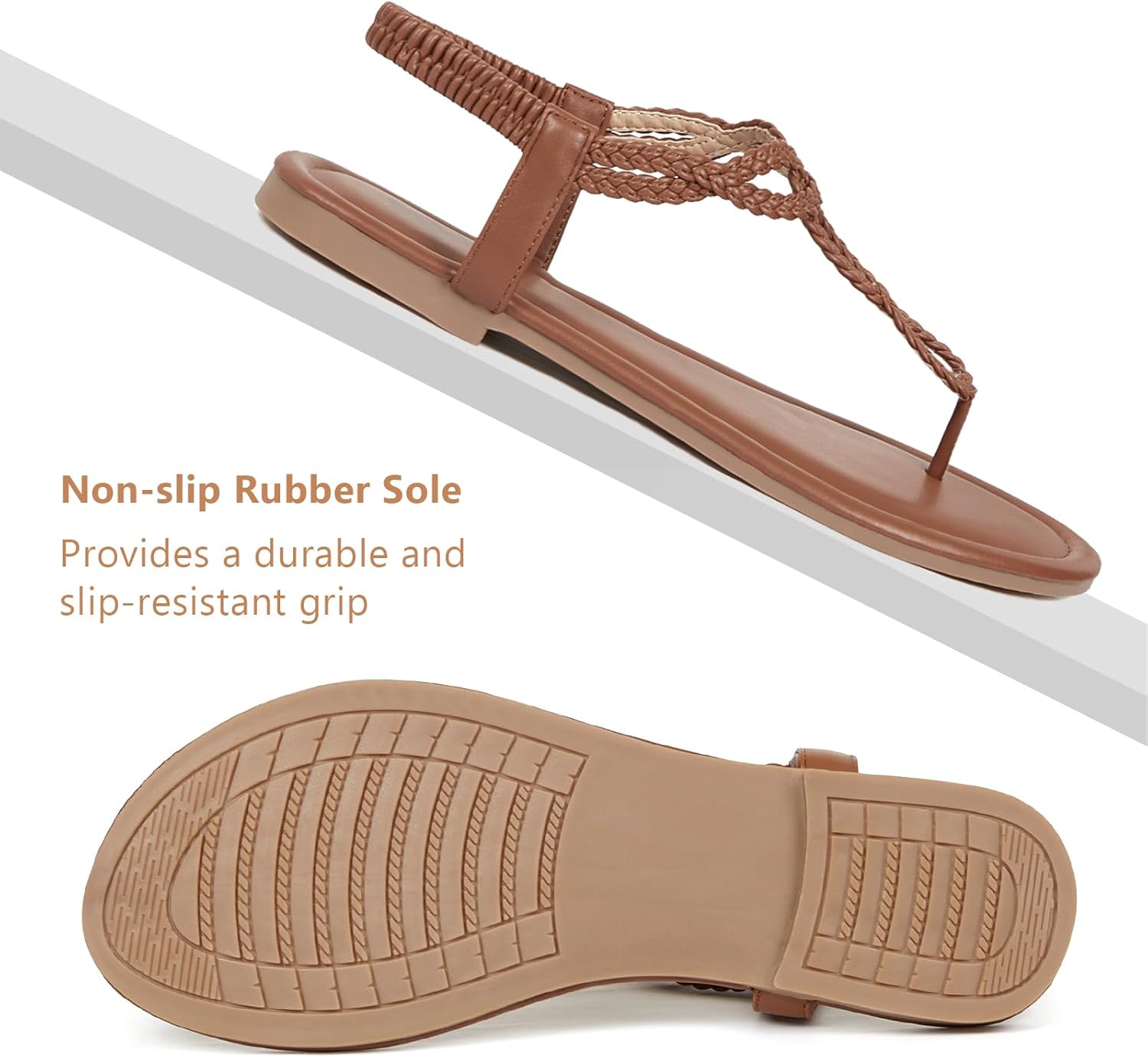 zeetoo Women's Flat Sandals Summer T-StrapThong Bohemian Casual Comfortable Dressy Sandals for Women - Image 5