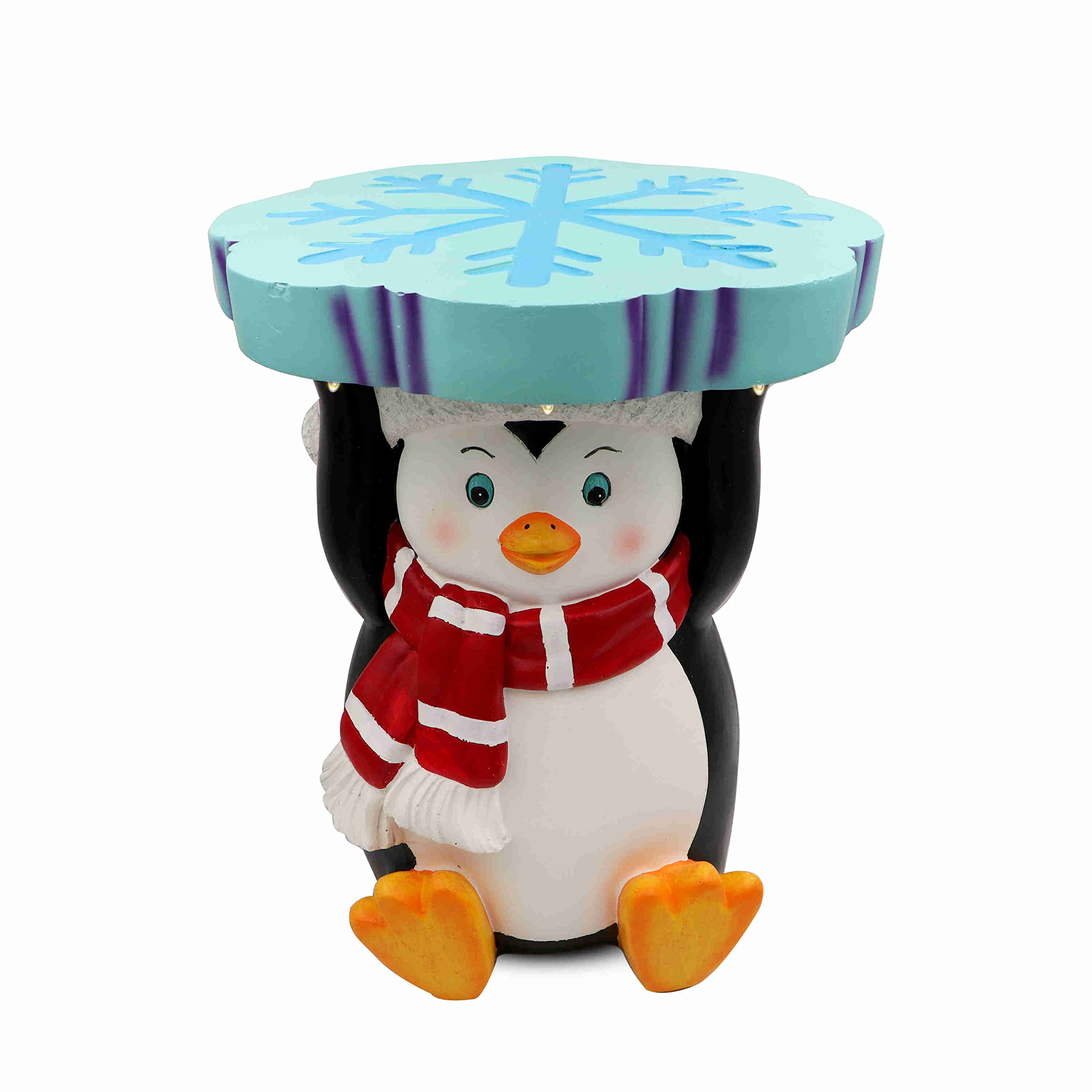 Penguin stool with LED Lights , Christmas Statue ,Cute Christmas Decoration, Ornaments for Christmas Tree , Out Door Resin Sculpture ,best Gnome Christmas Gift for Kids ,Cute Kids Room Decor