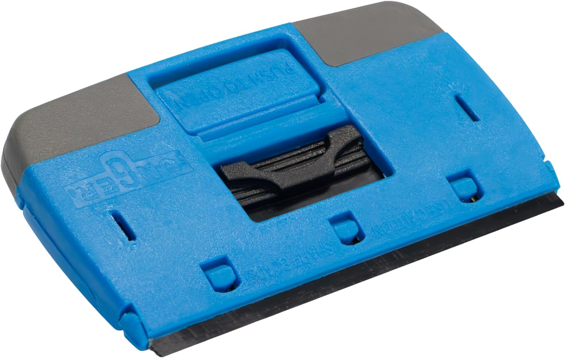 Unger Professional Compact 4” Window and Glass Scraper, Reversible Razor Blade Tool with Retractable Safety Guard, Use for Residue, Stickers, Glue, and Paint on Smooth Surfaces