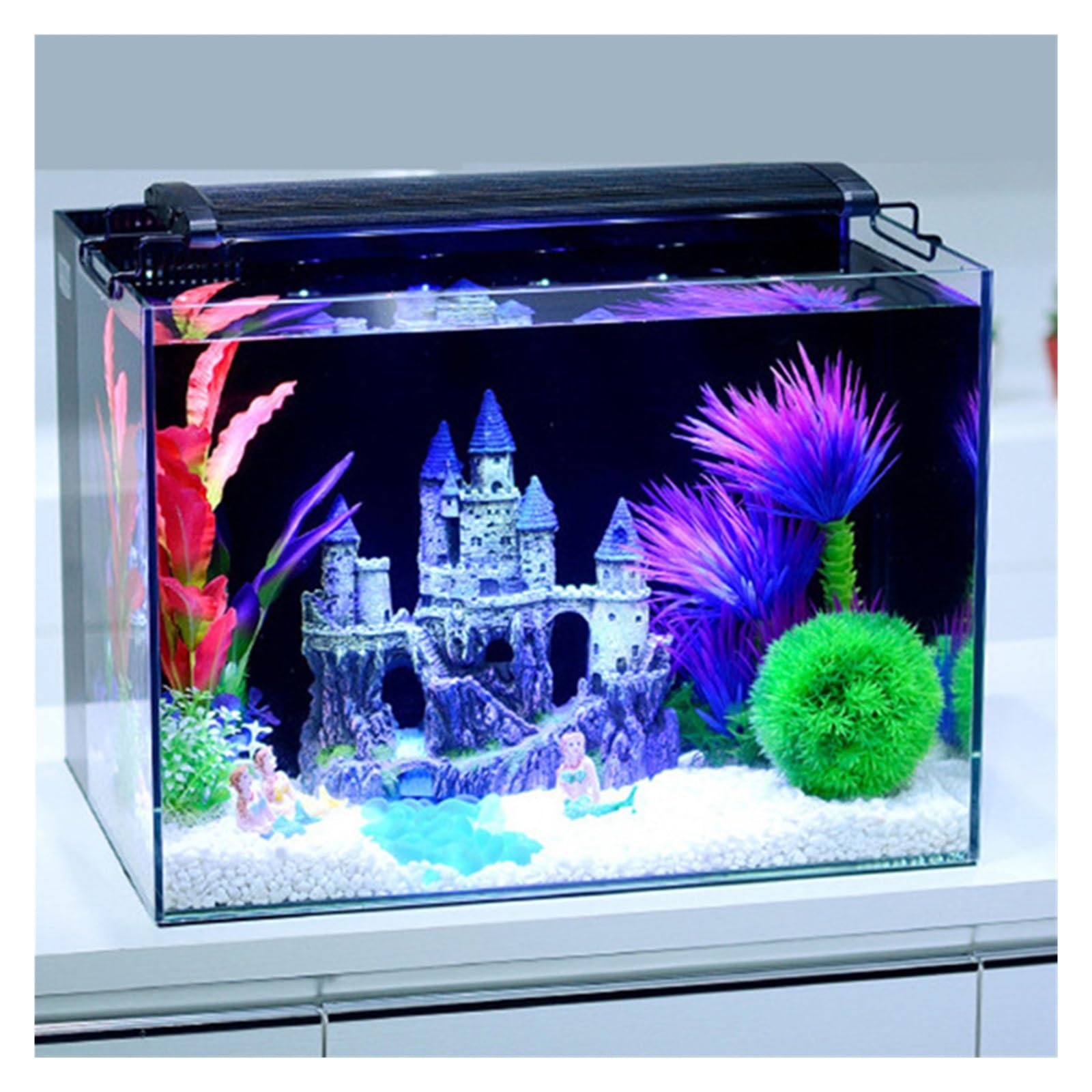 Super Castle Ornamento Acquario Decorazione Big Resina Extra Grande Re Castello Giardino Paesaggio