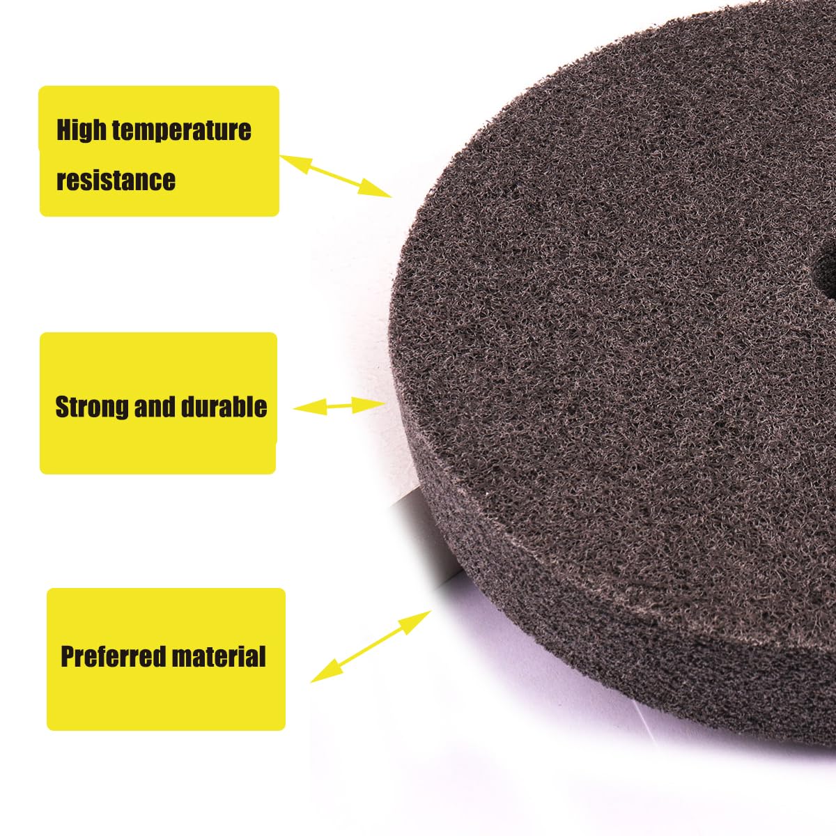 6 Inch Fiber Buffing Wheel,7P Hardness Fiber Polishing Wheel,180# Quick Changed Replacement Pad for Bench Buffer/Bench Grinder Machine Polishing Stainless Steel
