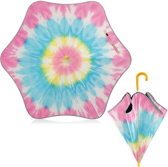 ALAZA Yellow Duck Polka Dot Umbrella for Kids Toddler Boys Girls Folding Umbrella,Easy Open/Close, UV Protection Portable, Anti-rebound Safe Design Compact,Lightweight
