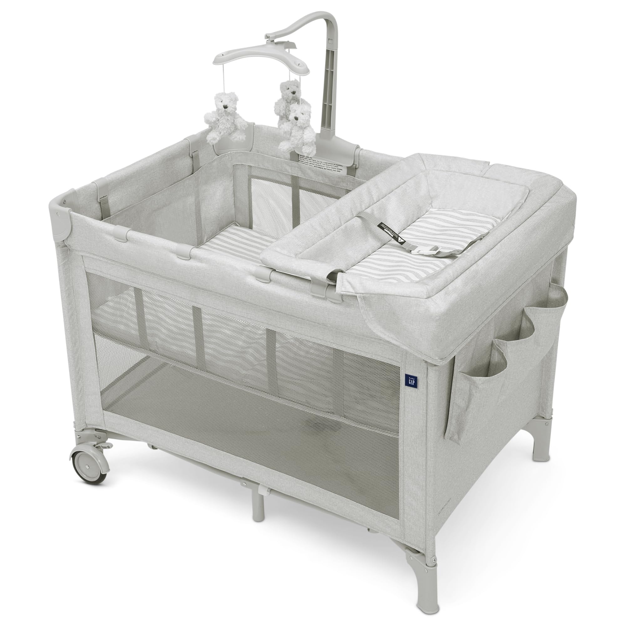 GAP babyGap Deluxe Play Yard, Grey Stripes
