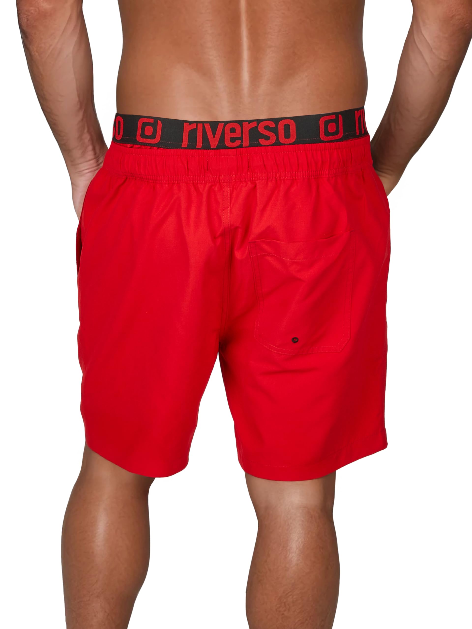 riverso RIVBobby Bañador para hombre, pantalón corto para verano para deporte y playa, con cordón, 100 % poliéster, negro, verde, naranja, rojo, S, M, L, XL, XXL, 3XL, 4XL, 5XL