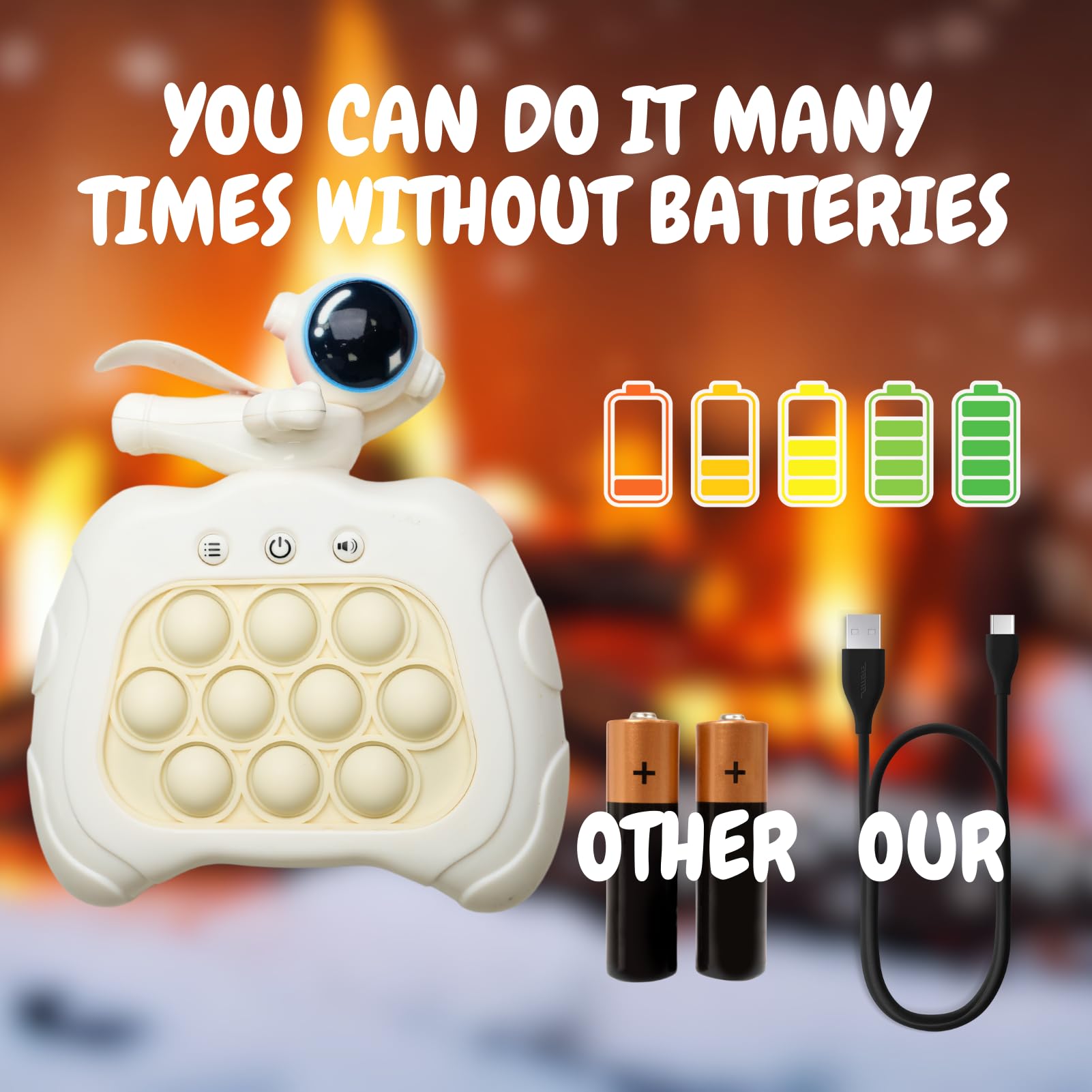 【Versione avanzata】m Mu Giocattolo Pop It elettronico Fidget ricaricabile,4 modalità,120 livelli, in Silicone.Console di Gioco a Decompressione Pop It Elettronico.Regalo ideale per Bambini e Adulti.