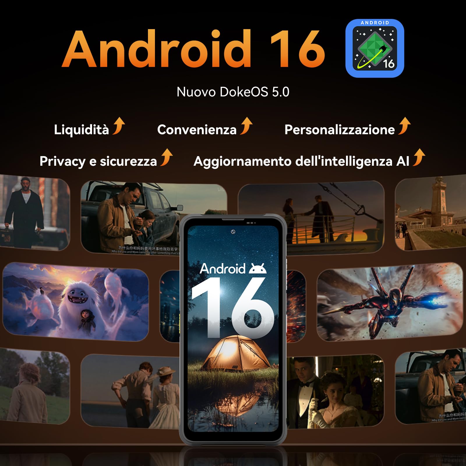 Blackview Fort 5 Rugged Smartphone, 108MP+50MP+13MP Telefono Indistruttibile Android 16, 10.7mm&248g Ultra-thin, 6.78'' 120Hz, 36GB+256GB/2TB TF Cellulare Impermeabile, MTK G100/IP69K/NFC/700 Nit